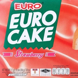 Euro Puff Cake Strawberry 17g x 12 pcs