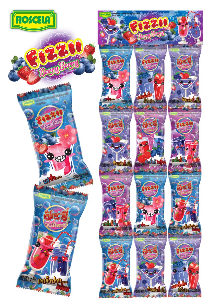 FIZZII Cola Powder/Sprite Powder/Lemon & Pineapple Powder/Strawberry & Blueberry Powder, Rosella Brand