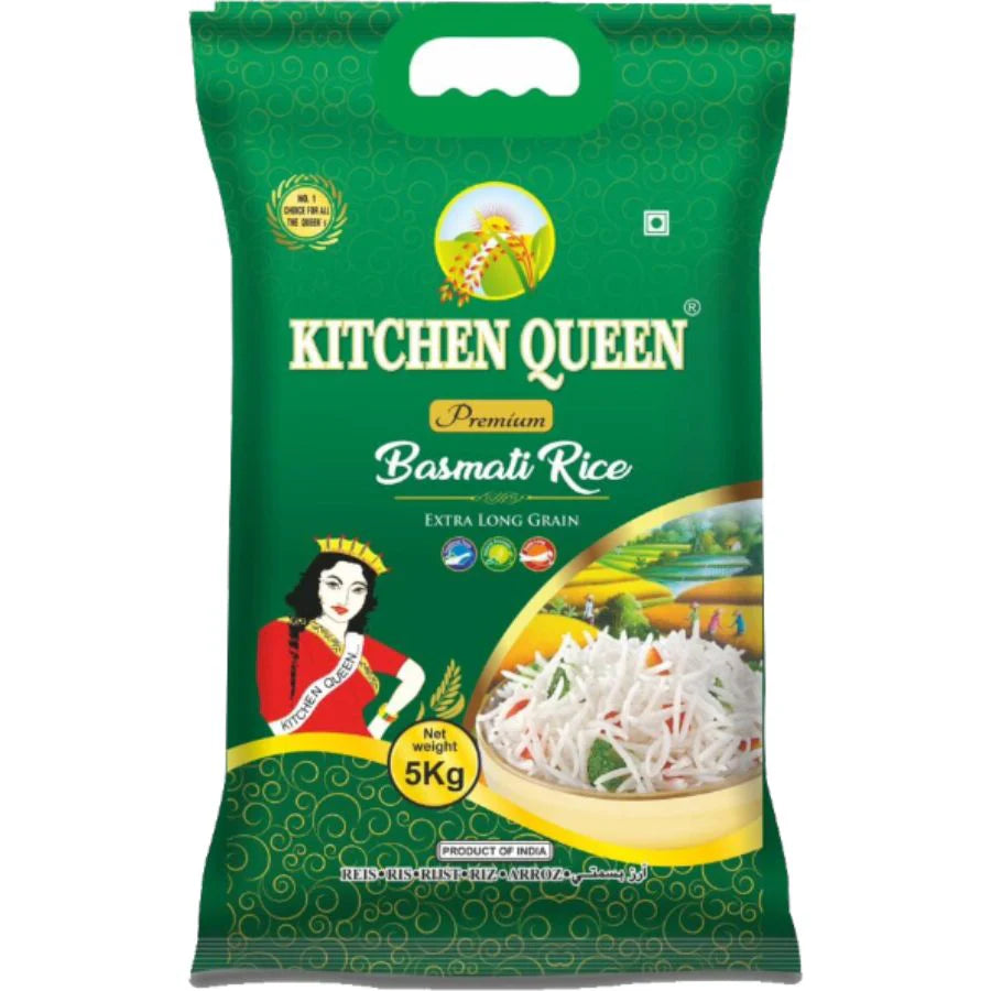 Basmati Rice Premium Extra Long Grain 5kg - Kitchen Queen
