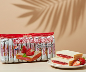 SHENGHUA 2+1 STRAWBERRY FLAVOURED FILLED SANDWICH BREAD