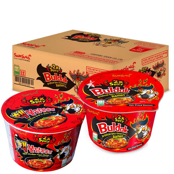 Samyang Buldak Hot Chicken Ramen Big Bowls 2X Spicy Flavour Korea (16x105g)